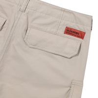 Label Cargo Cotton Shorts - L/Beige