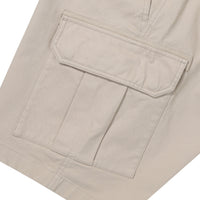 Label Cargo Cotton Shorts - L/Beige
