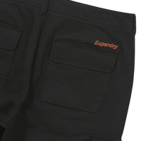 Label Slim Cargo Pants - Black