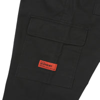 Label Slim Cargo Pants - Black
