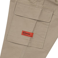 Label Slim Cargo Pants - D/Beige