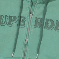 Vintage Washed 2Way Zip-Up Hoodie - Green