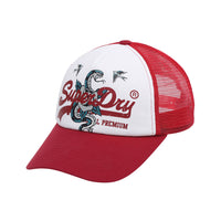 Snake Mesh Trucker Ball Cap - Red