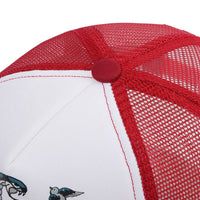Snake Mesh Trucker Ball Cap - Red