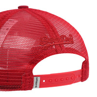 Snake Mesh Trucker Ball Cap - Red
