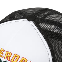 Flower Mesh Trucker Ball Cap - Black