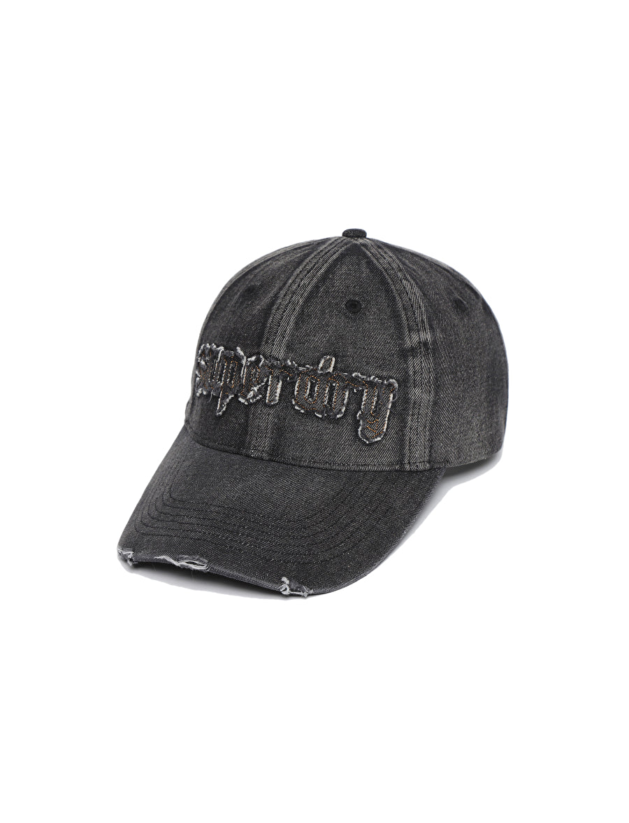 Washed Denim Cap - Black