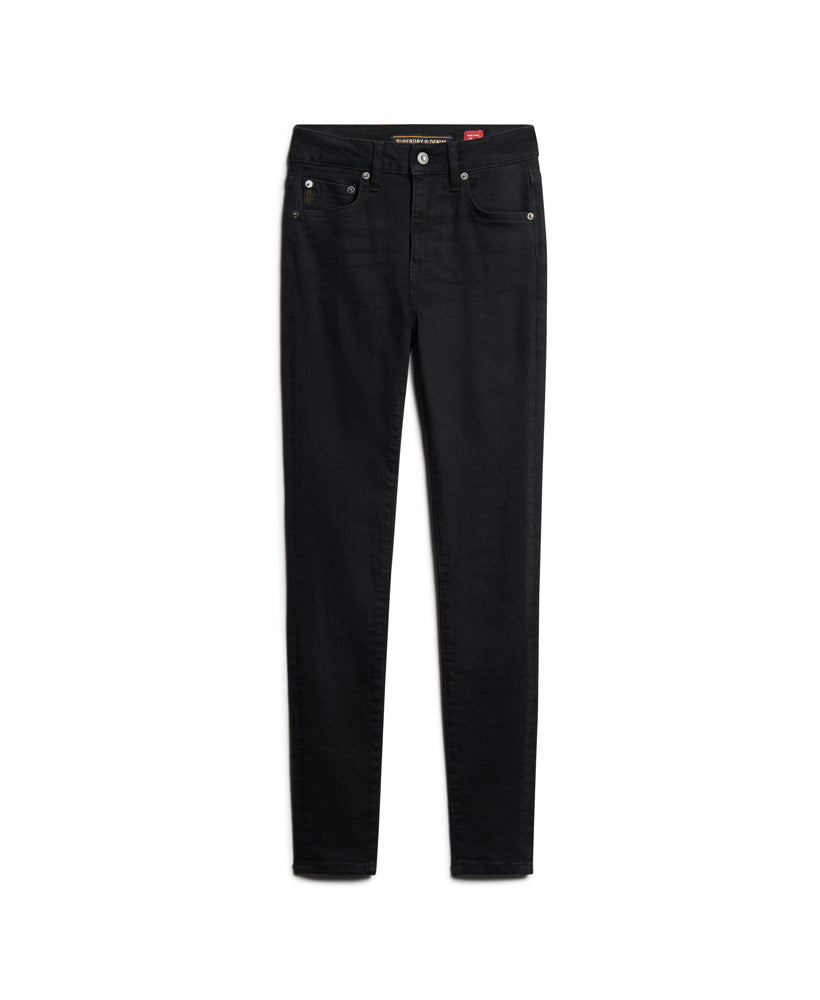 Organic Cotton High Rise Skinny Denim Jeans - Black