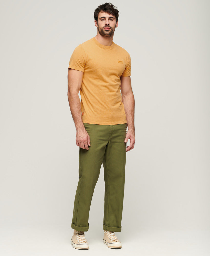 Organic Cotton Essential Logo T-Shirt - Ochre Yellow Marl