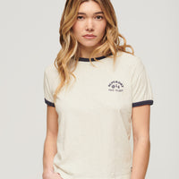 Beach Graphic Fitted Ringer T-Shirt - Off White