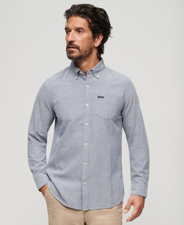 Organic Cotton Long Sleeve Oxford Shirt - Navy