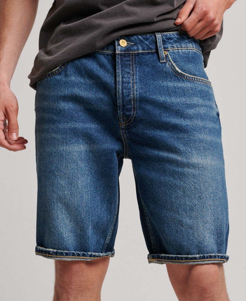 Dark blue jean hot sale shorts mens