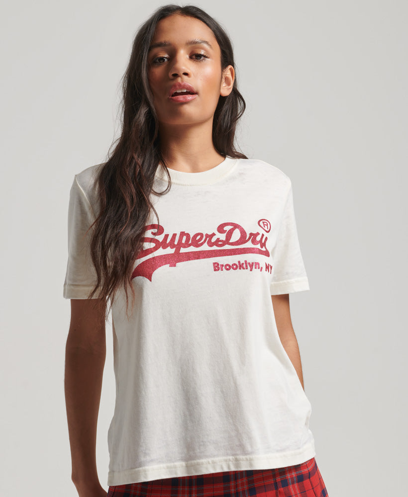 Superdry Malaysia White Vintage Off Desert – - Embellished T-Shirt Logo Bone Women\'s