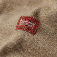 Workwear Logo Vintage Hoodie - Tan Brown Fleck Marl