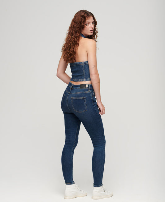 Organic Cotton High Rise Skinny Denim Jeans - Salem Mid Blue