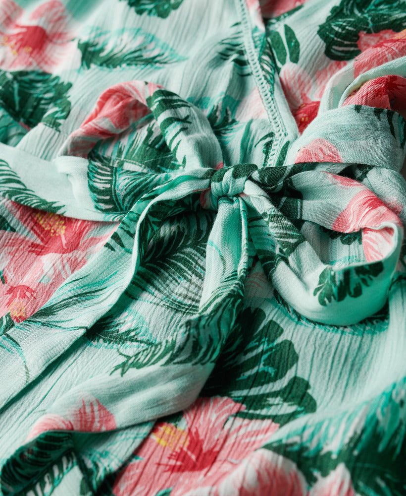 Printed Mini Wrap Dress - Luna Rose Mint