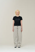 W Vintage Logo Crop T-Shirt - Black