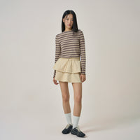 W Half-Neck Stripe Long Sleeve