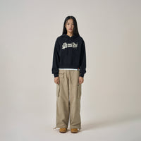 W Vintage Logo Crop Hoodie