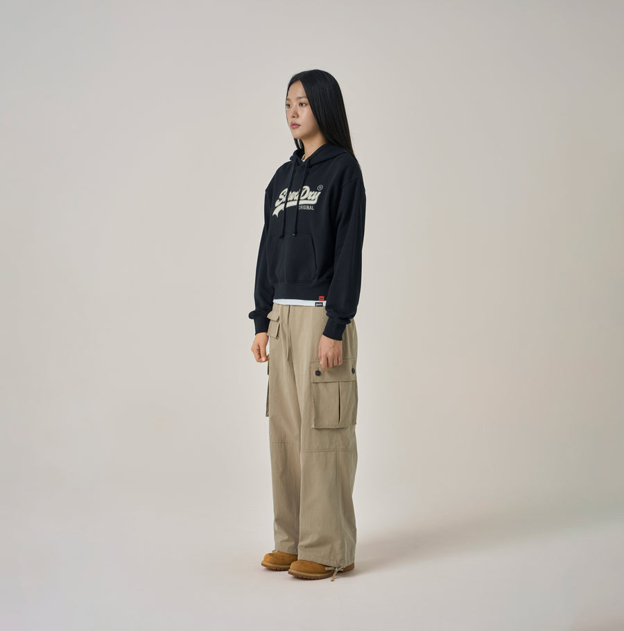 W Vintage Logo Crop Hoodie