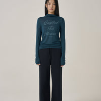 W Half-Neck Graphic Long Sleeve