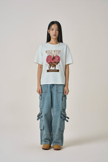W Vintage Heart Graphic T-Shirt
