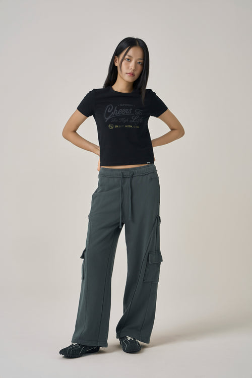 W Vintage Script Crop T-Shirt