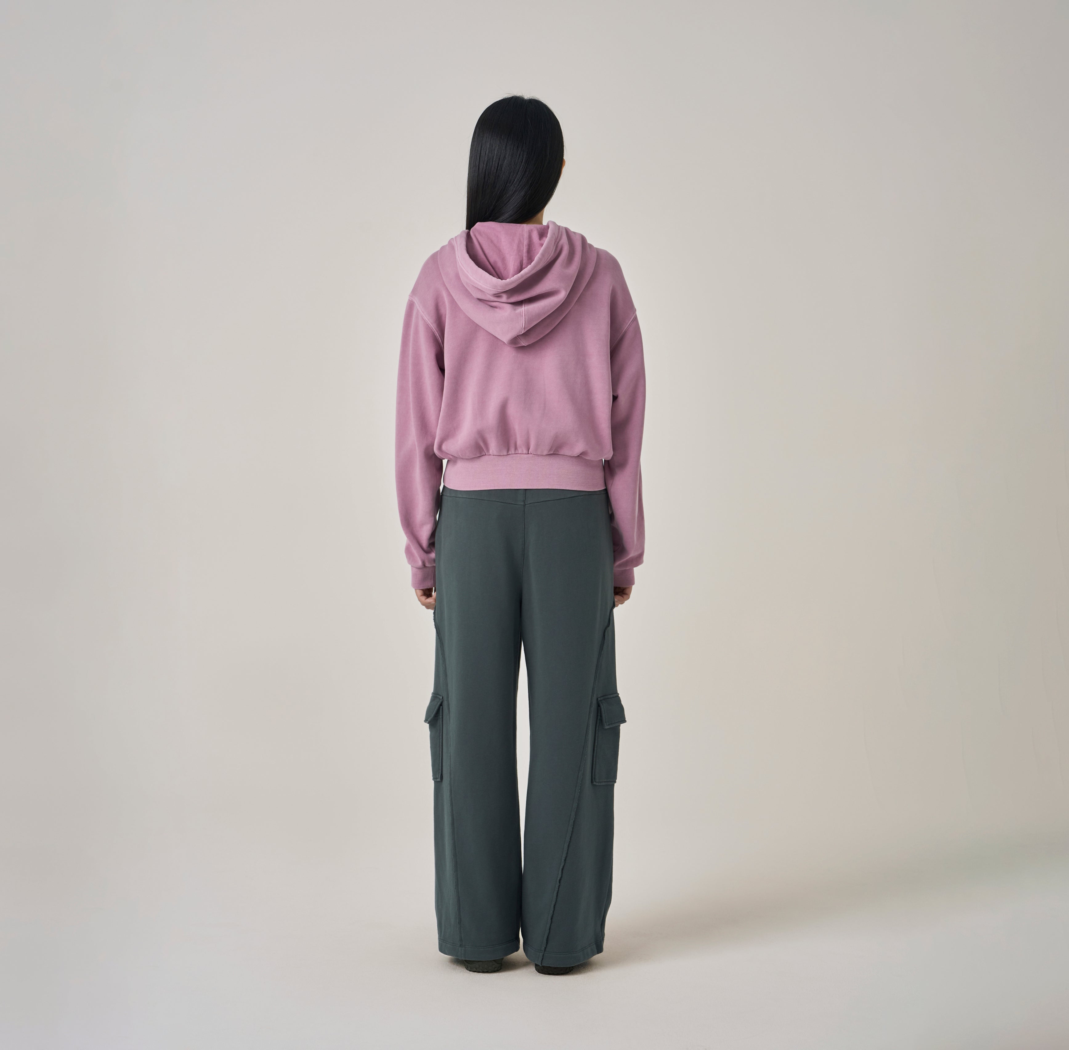 W Vintage Applique Zip Up Hoodie