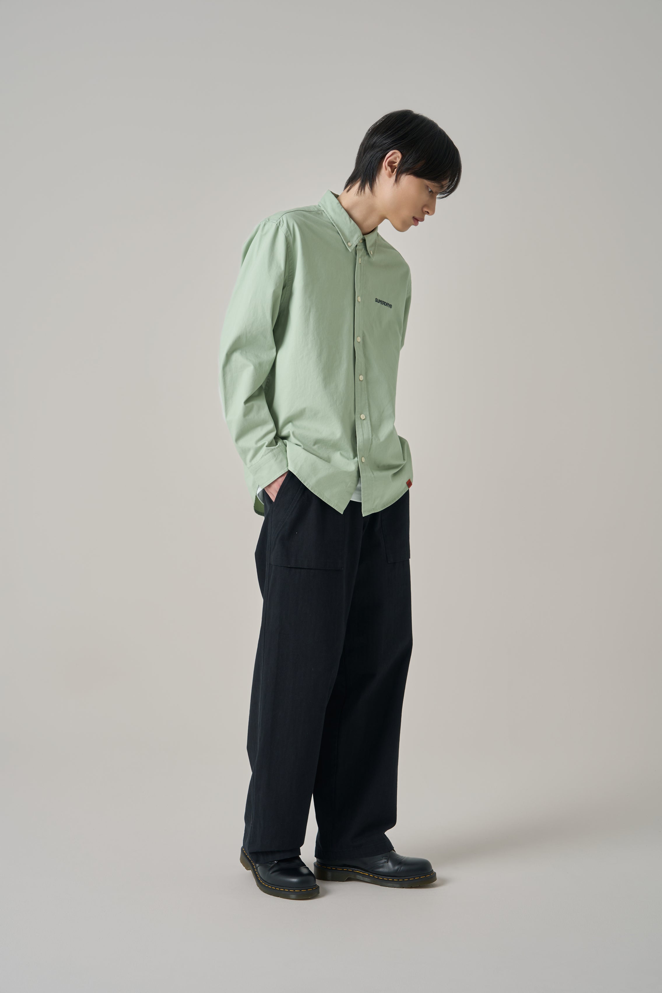 Logo Embroidered Cotton Shirt