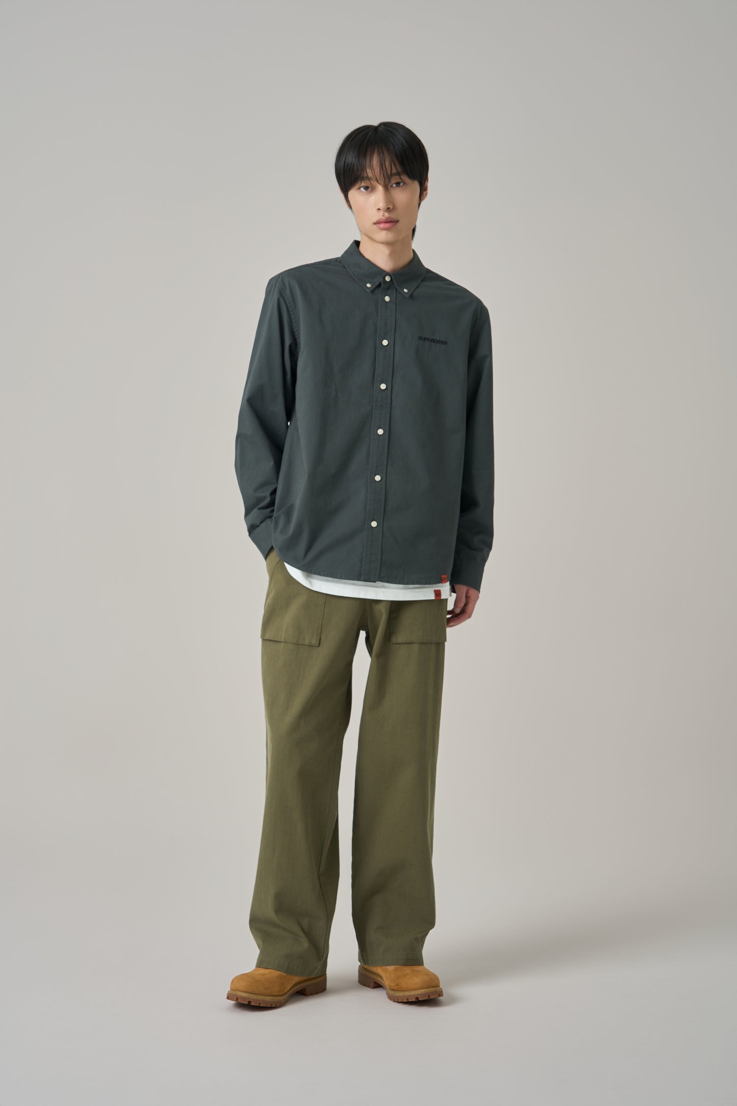 Logo Embroidered Cotton Shirt