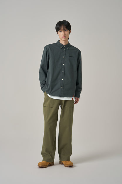 Logo Embroidered Cotton Shirt