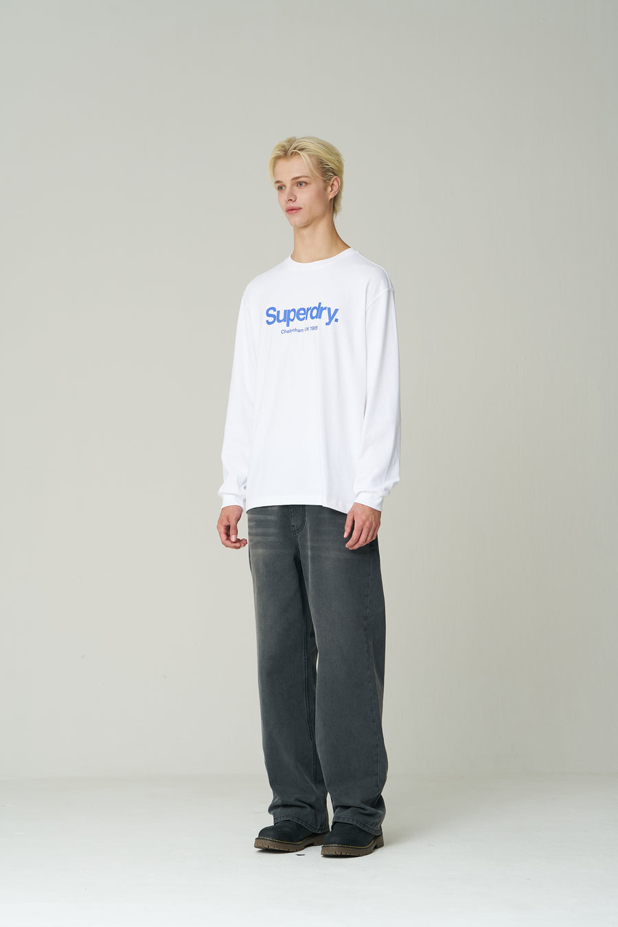 Semi-Over Fit Sd Big Logo Long Sleeve - White