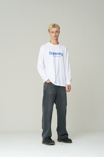 Semi-Over Fit Sd Big Logo Long Sleeve - White