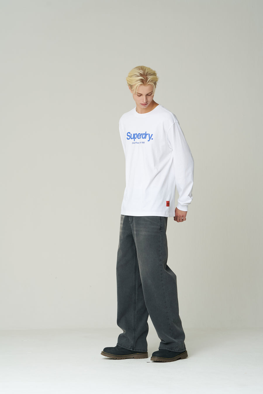 Semi-Over Fit Sd Big Logo Long Sleeve - White