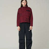 W Military Crop-Semi Over Jacket - Brick