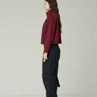 W Military Crop-Semi Over Jacket - Brick