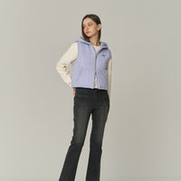 W Knit Padding Vest - L/Blue