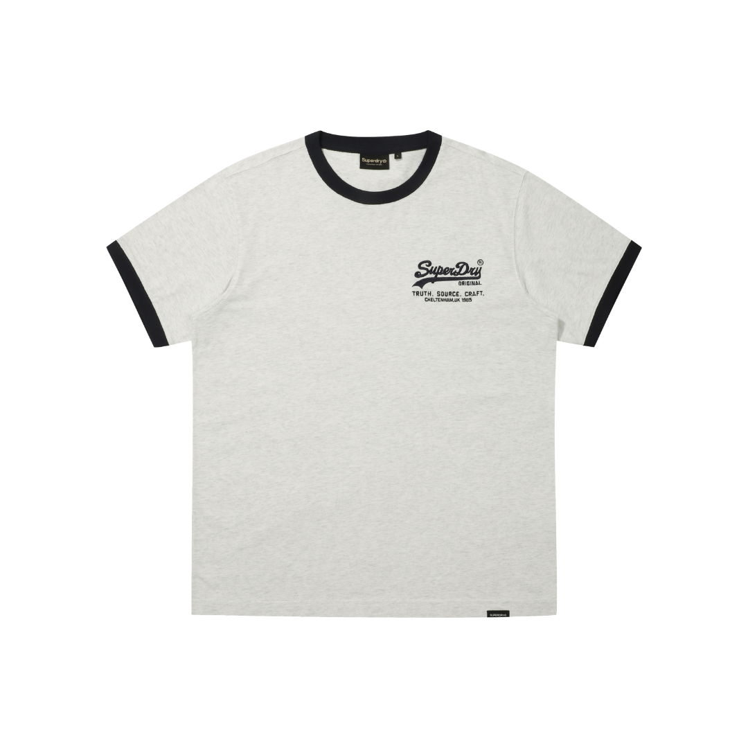 Vintage Logo Ringer T-Shirt - L/Grey