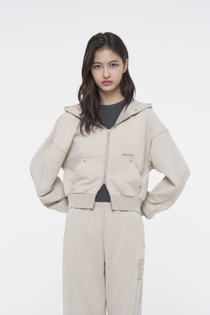 Washed Zip-Up Hoodie