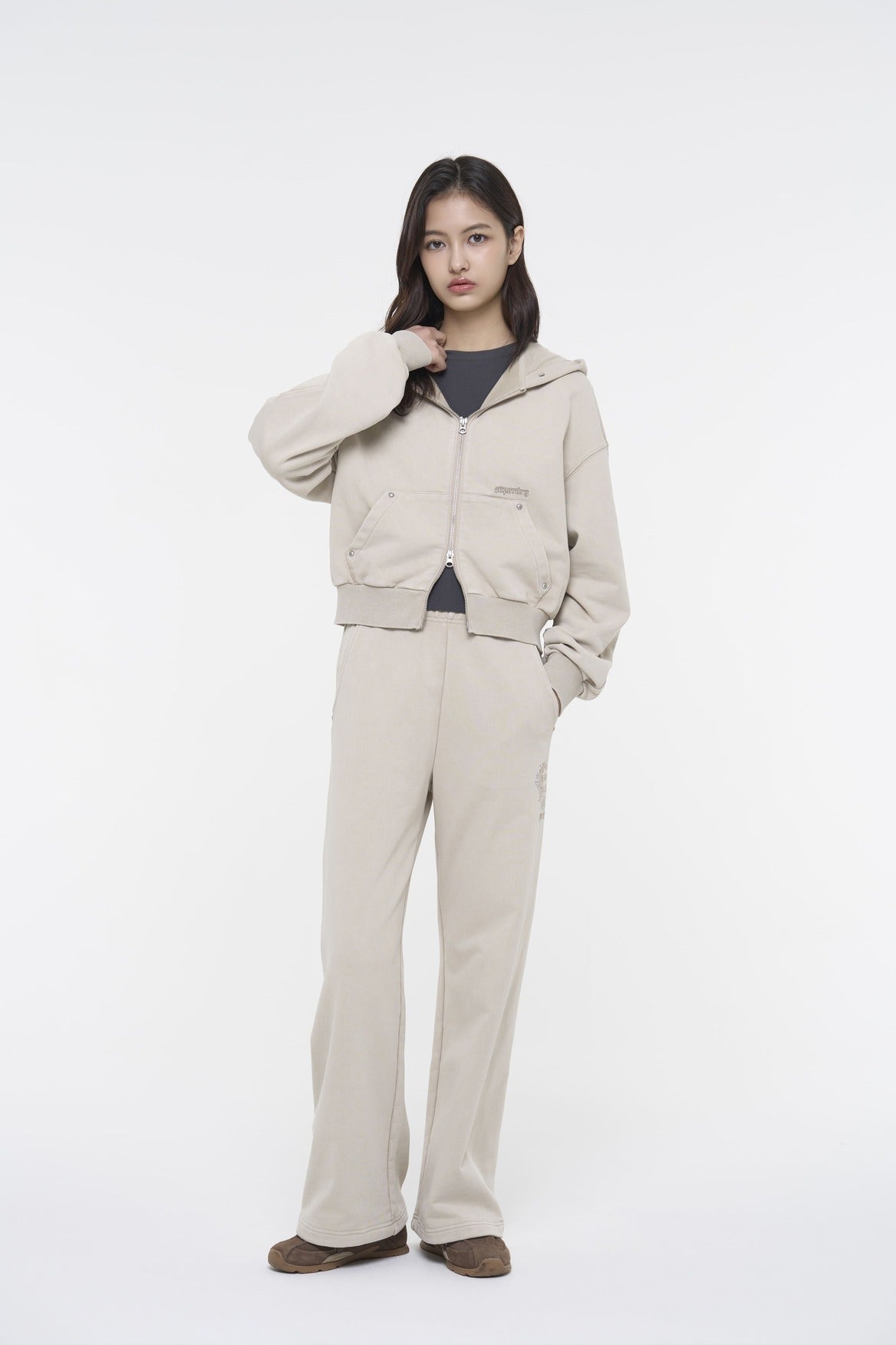 Washed Zip-Up Hoodie
