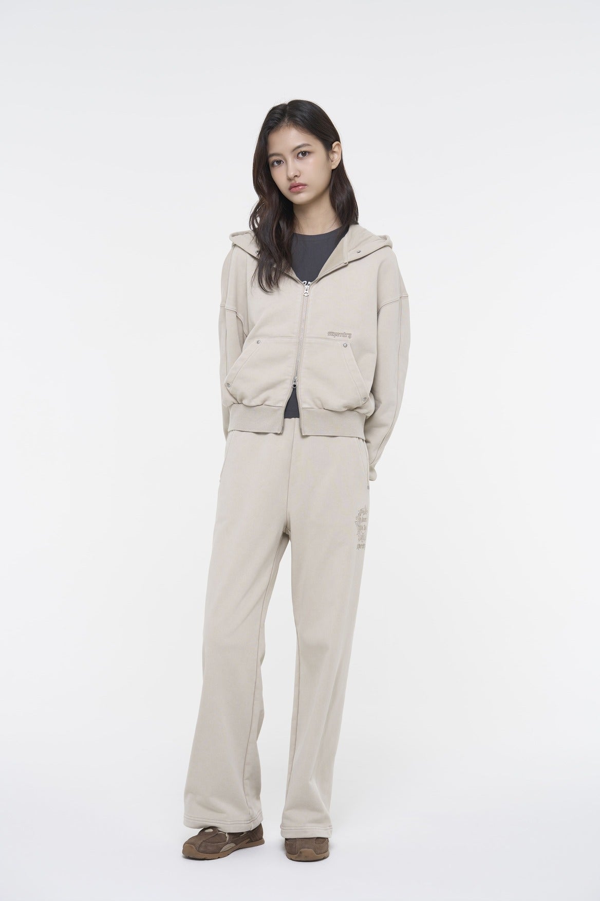 Washed Zip-Up Hoodie