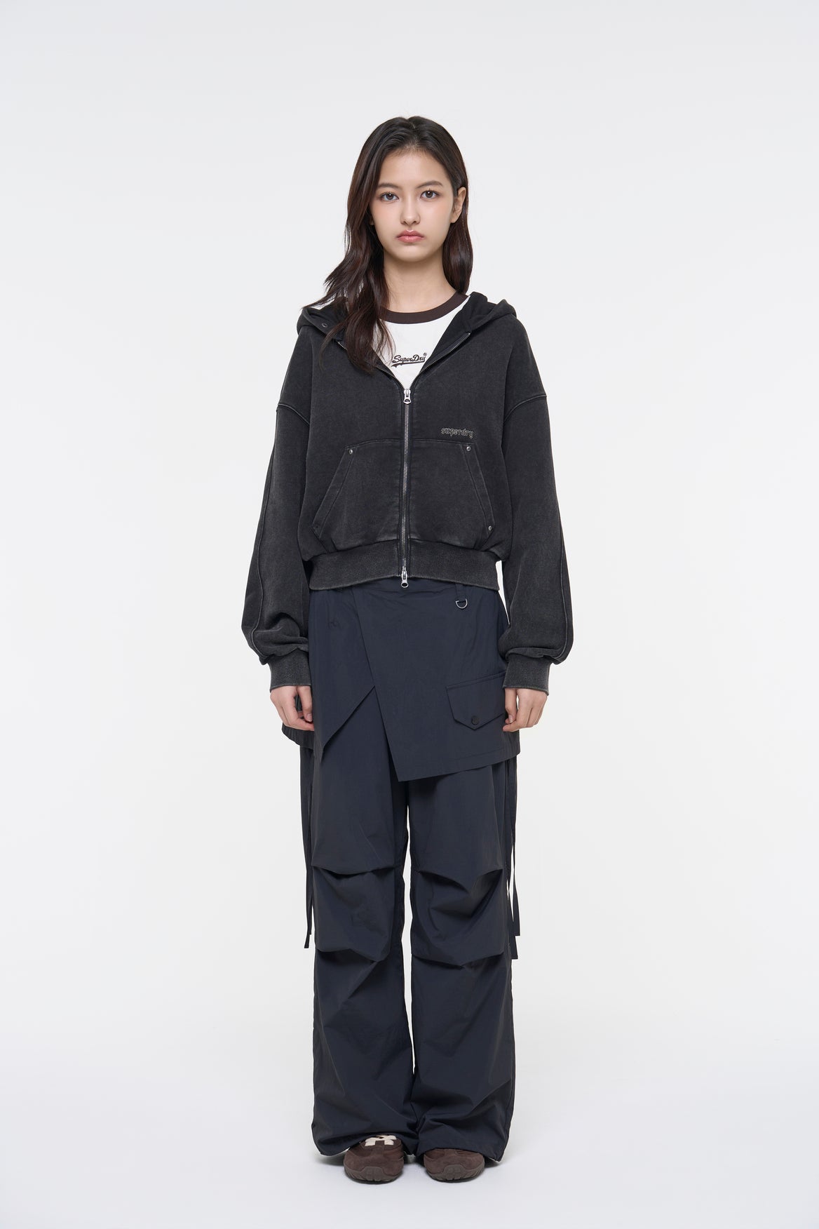 Washed Zip-Up Hoodie