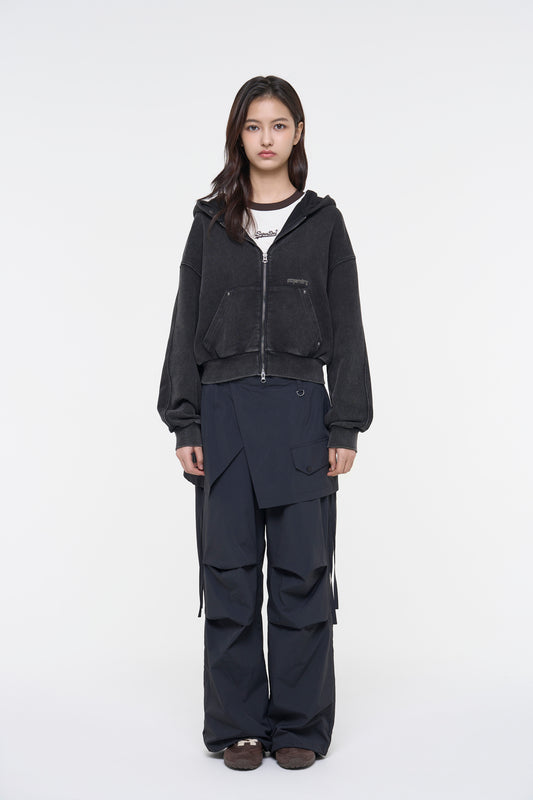 Washed Zip-Up Hoodie