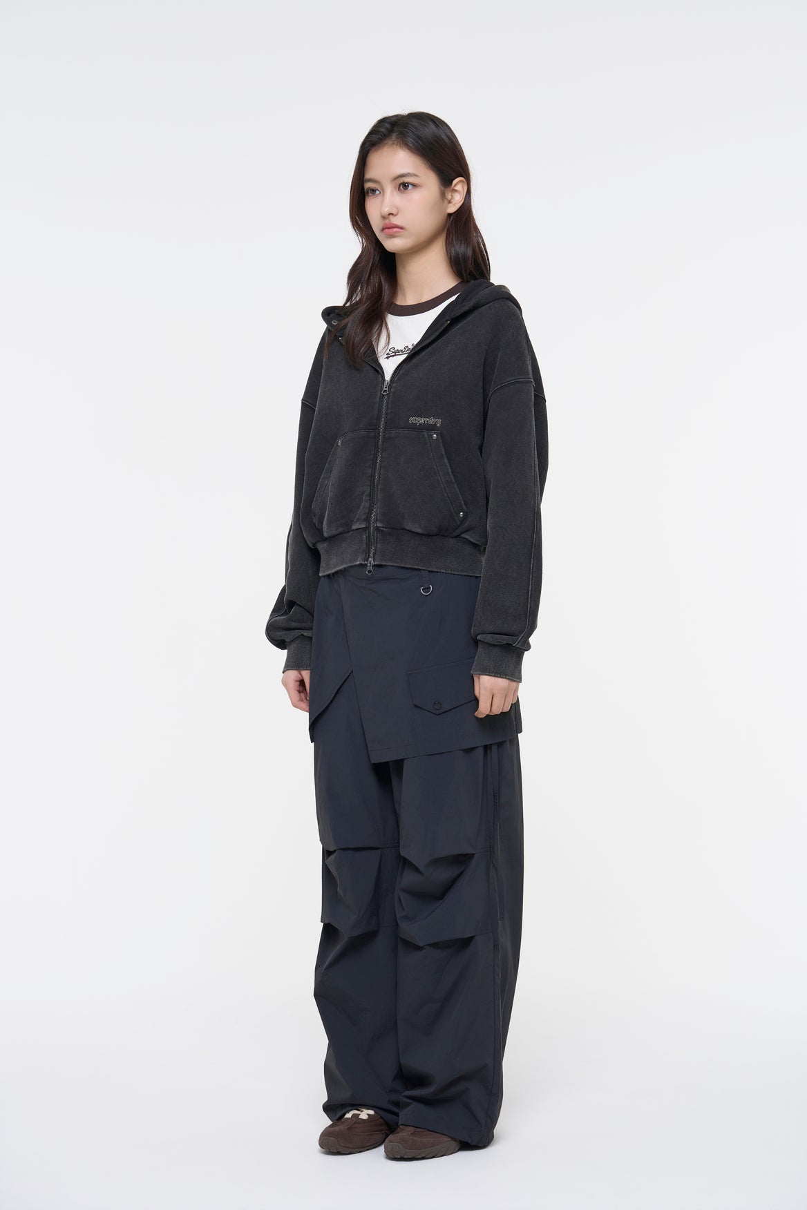 Washed Zip-Up Hoodie