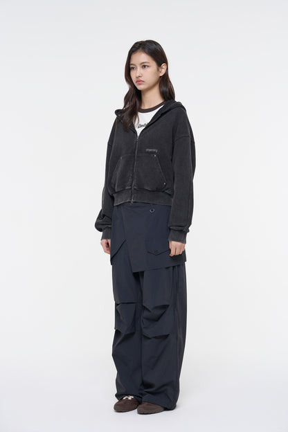 Washed Zip-Up Hoodie