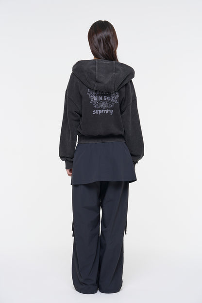 Washed Zip-Up Hoodie