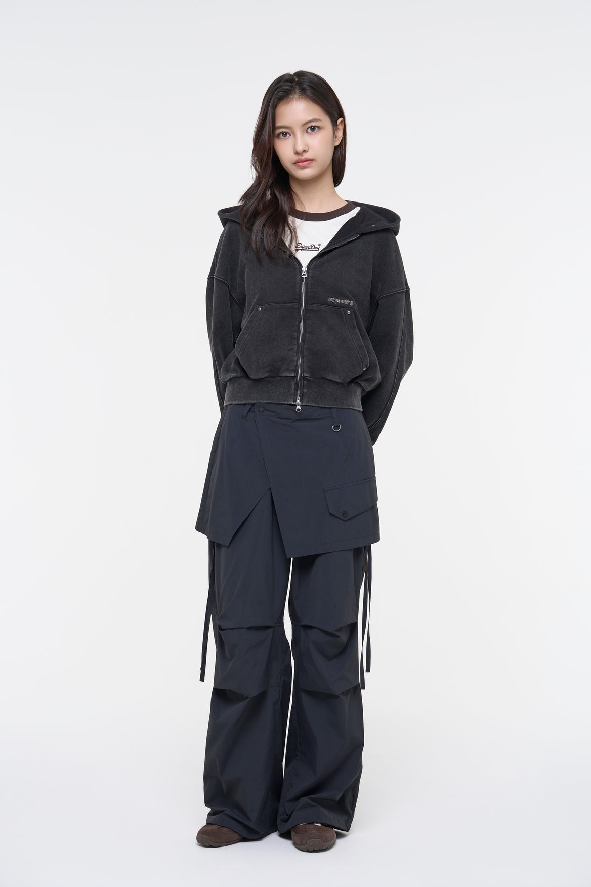 Washed Zip-Up Hoodie