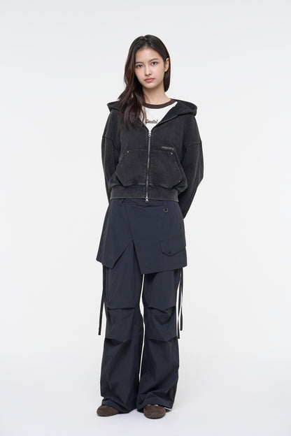 Washed Zip-Up Hoodie