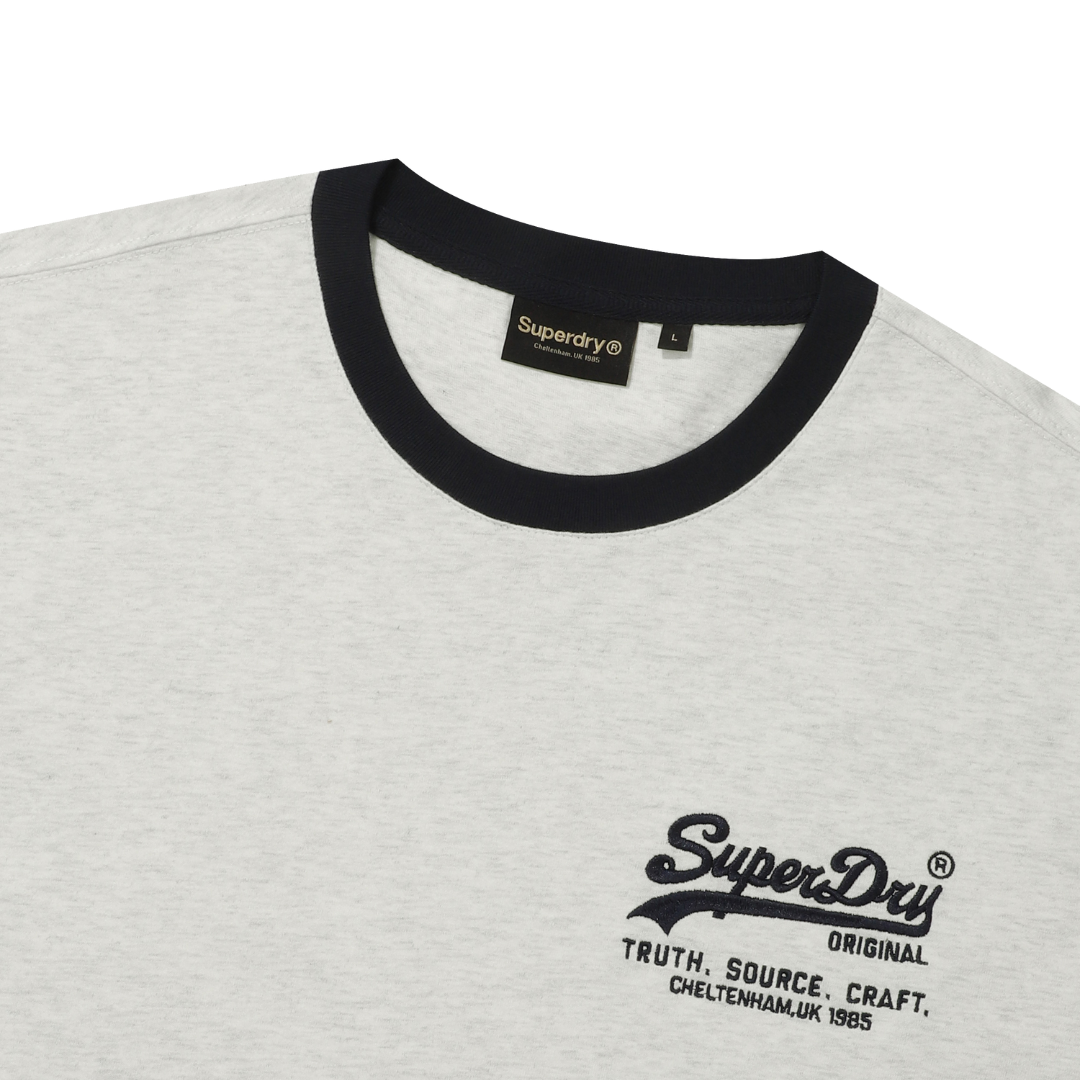 Vintage Logo Ringer T-Shirt - L/Grey