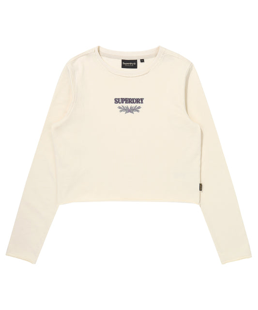 W Washed Raw Cut Long Sleeve - Cream